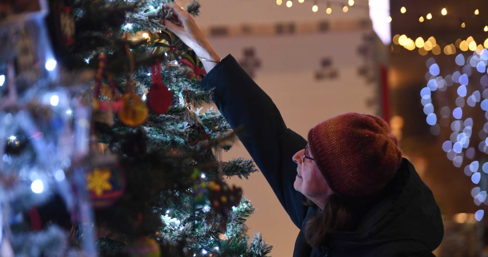 christmas-tree-festival-st-johns-church-knaresborough-pictured-putting-the-finishing-touches-to-one-of-the-trees-picture-gerard-binks