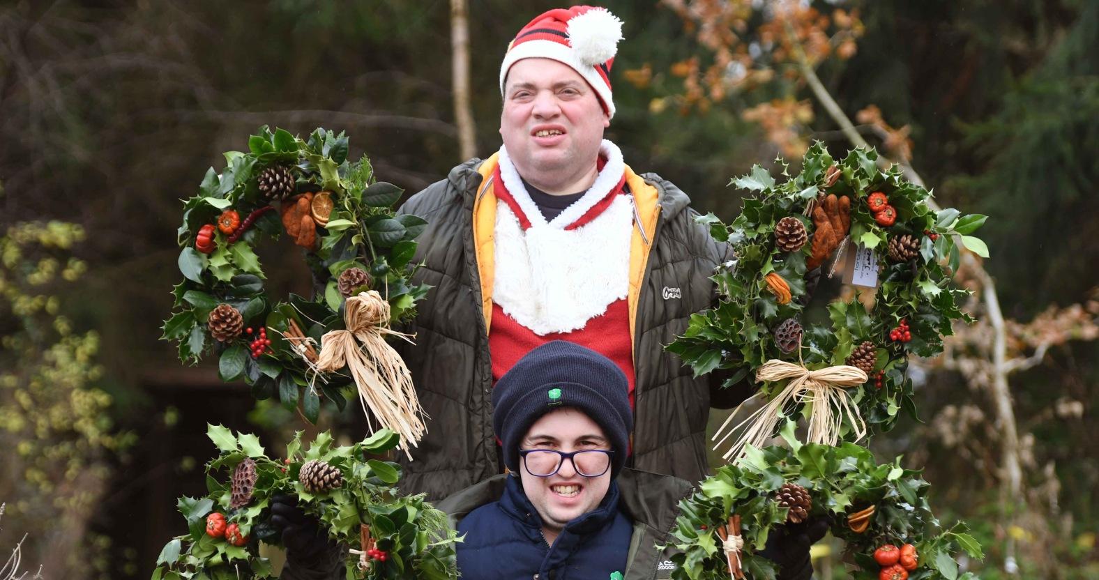 horticap-students-carl-elliott-and-dominic-weardon-with-handmade-christmas-wreaths