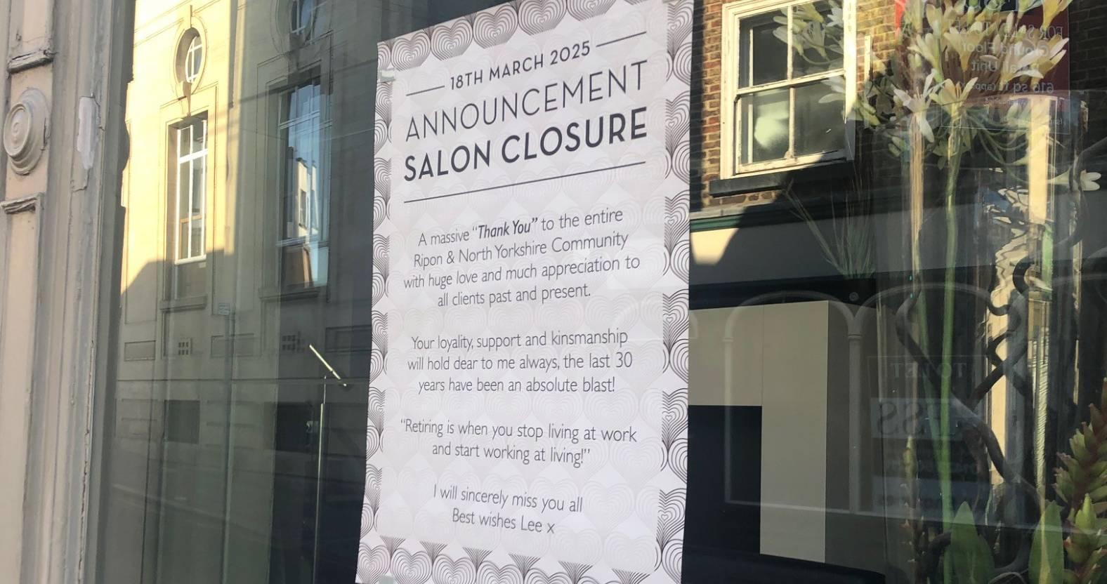 ripon-18th-march-2025-sign-in-saks-window