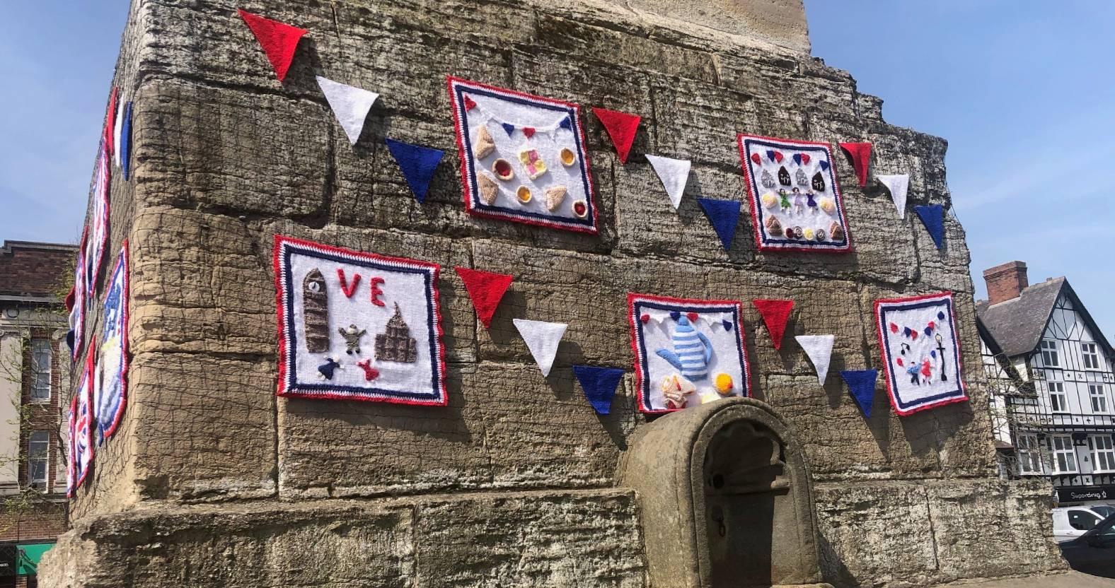 ripon-29th-april-2025-ve-decorations-at-the-obelisk