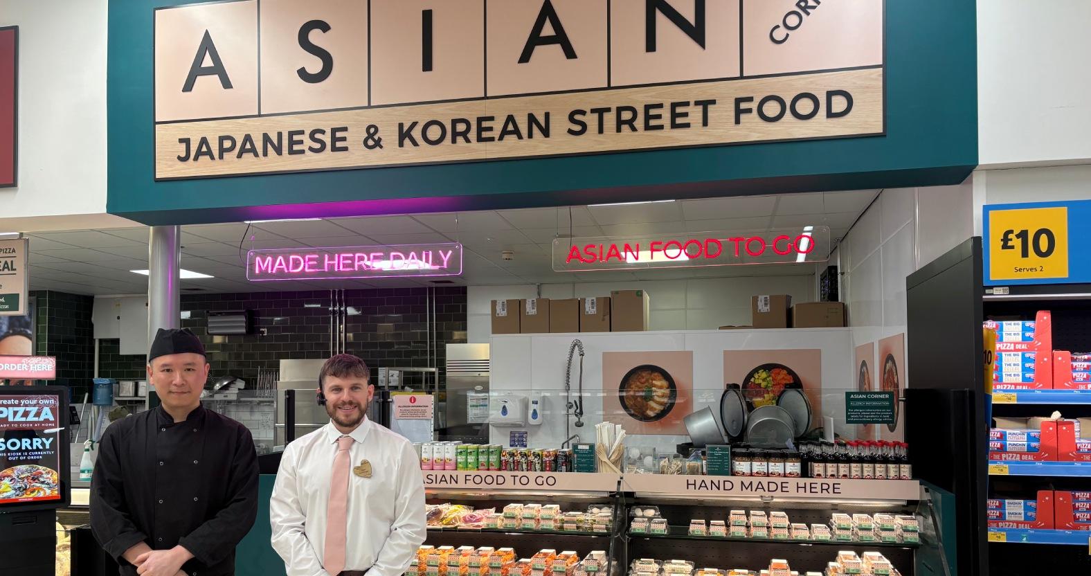 image-1-l-r-asian-corner-chef-manager-pao-ho-morrisons-starbeck-store-manager-tom-barker