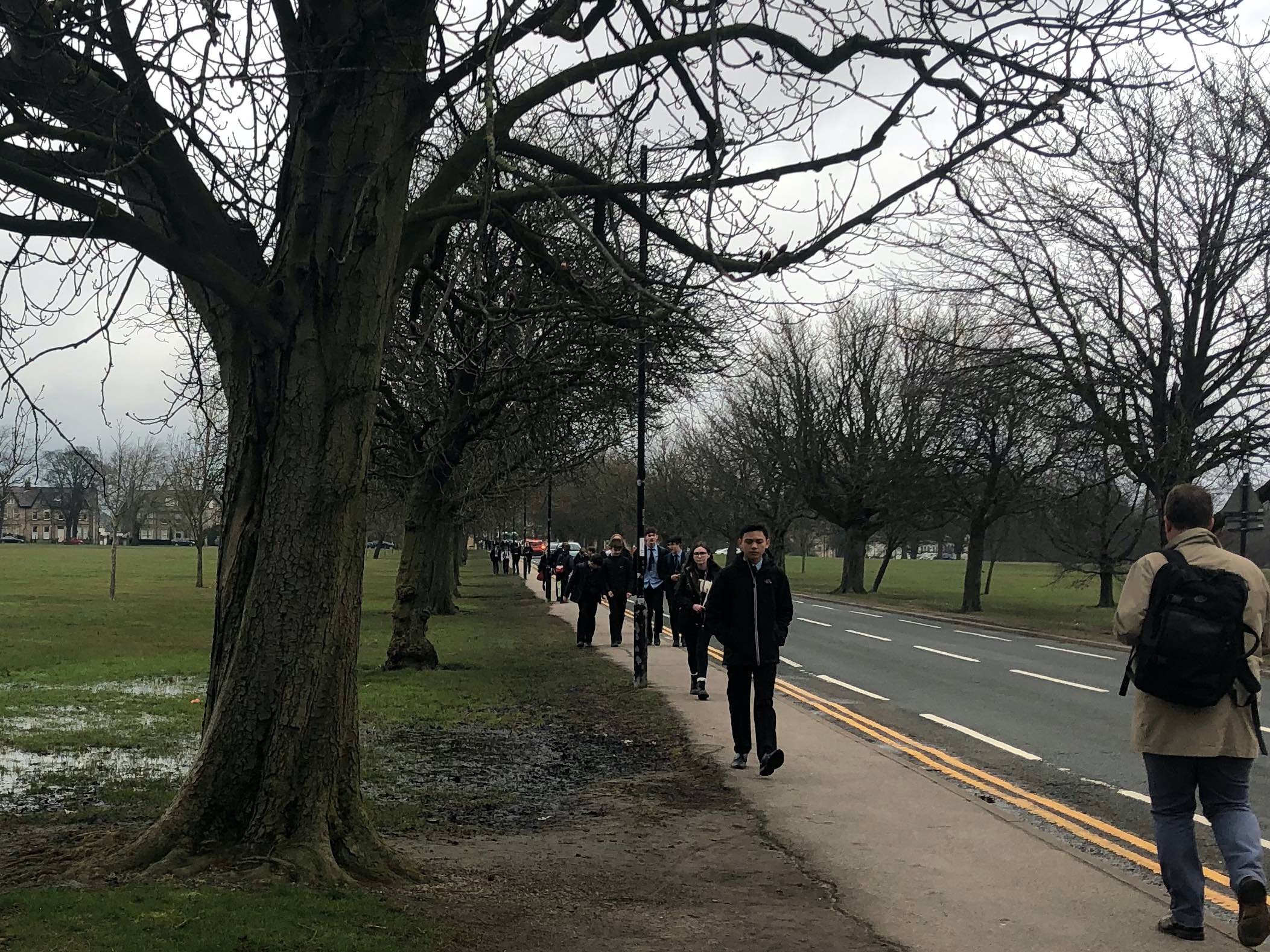Kids walking to school in Harrogate