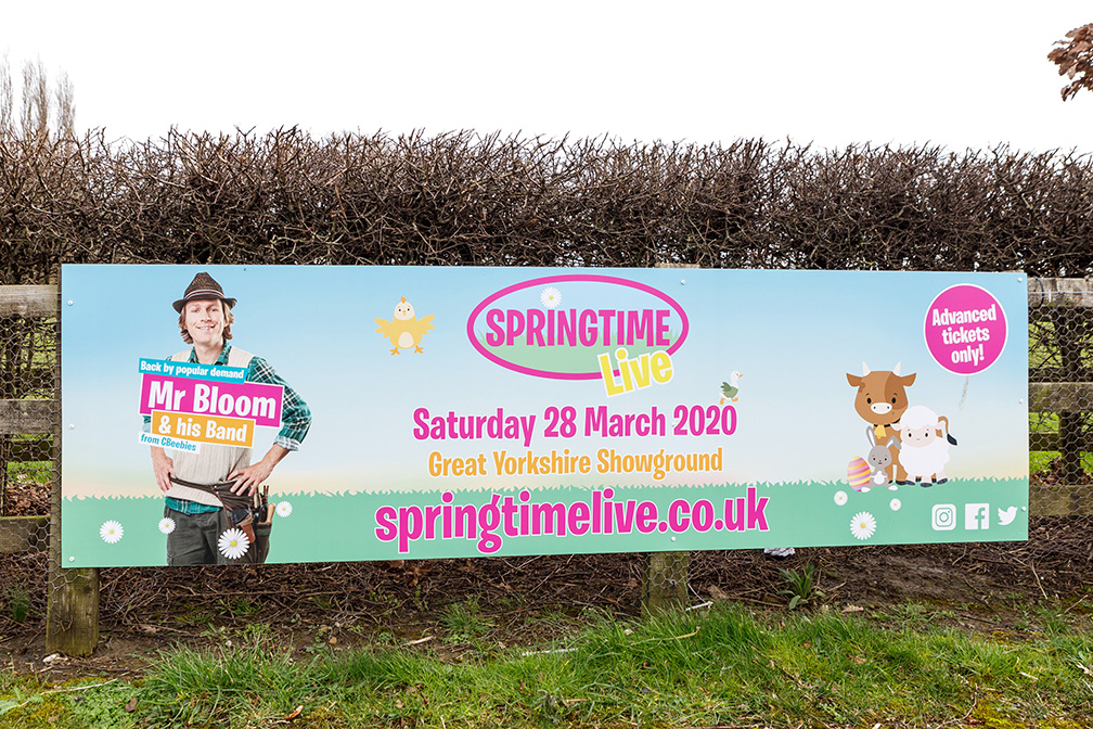 Advertising for Springtime Live in Harrogate which is going ahead despite coronavirus