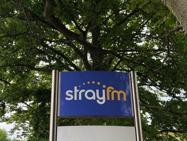 Sign outside Stray FM offices