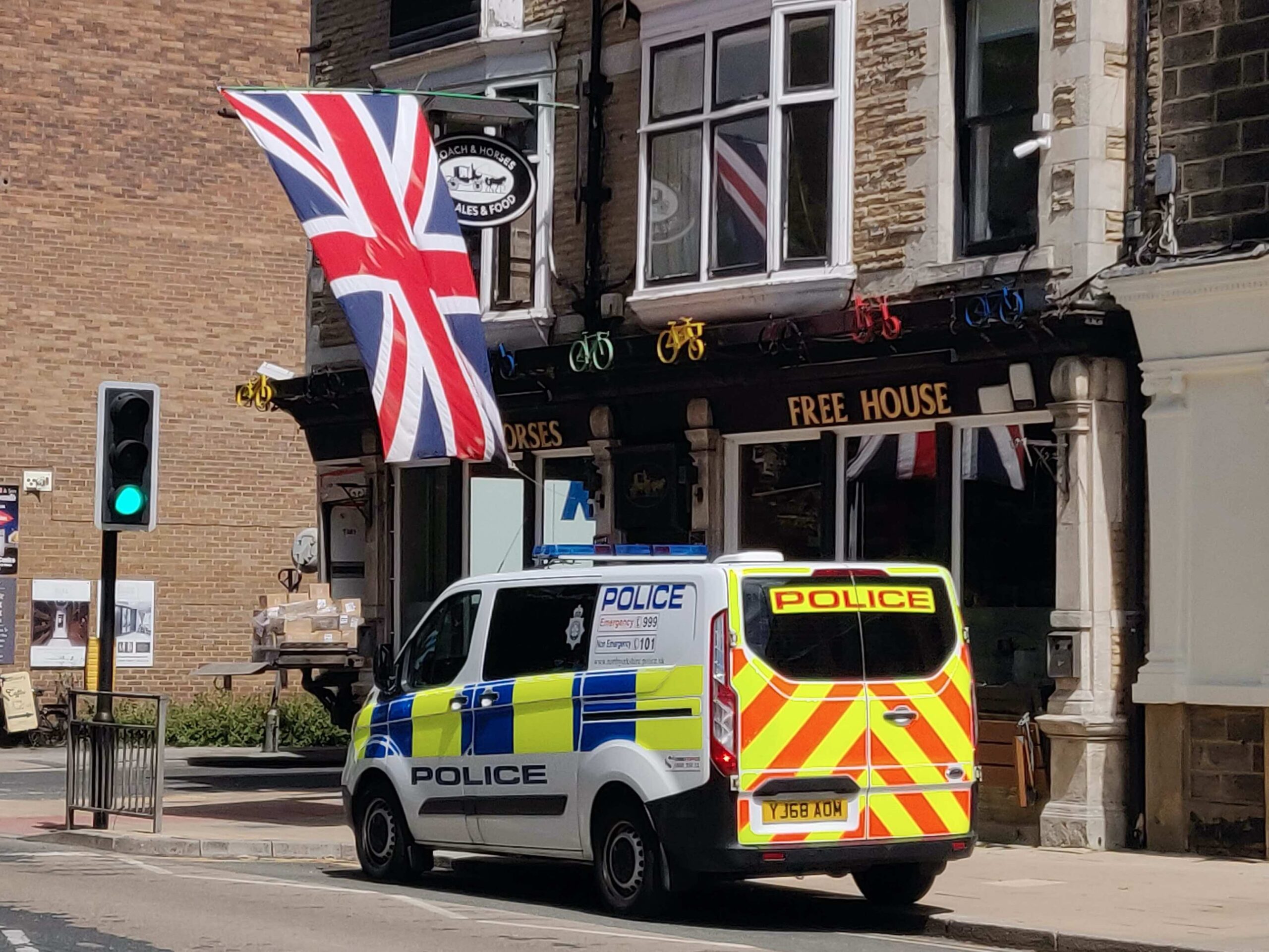 Police at the Coach and Horses.