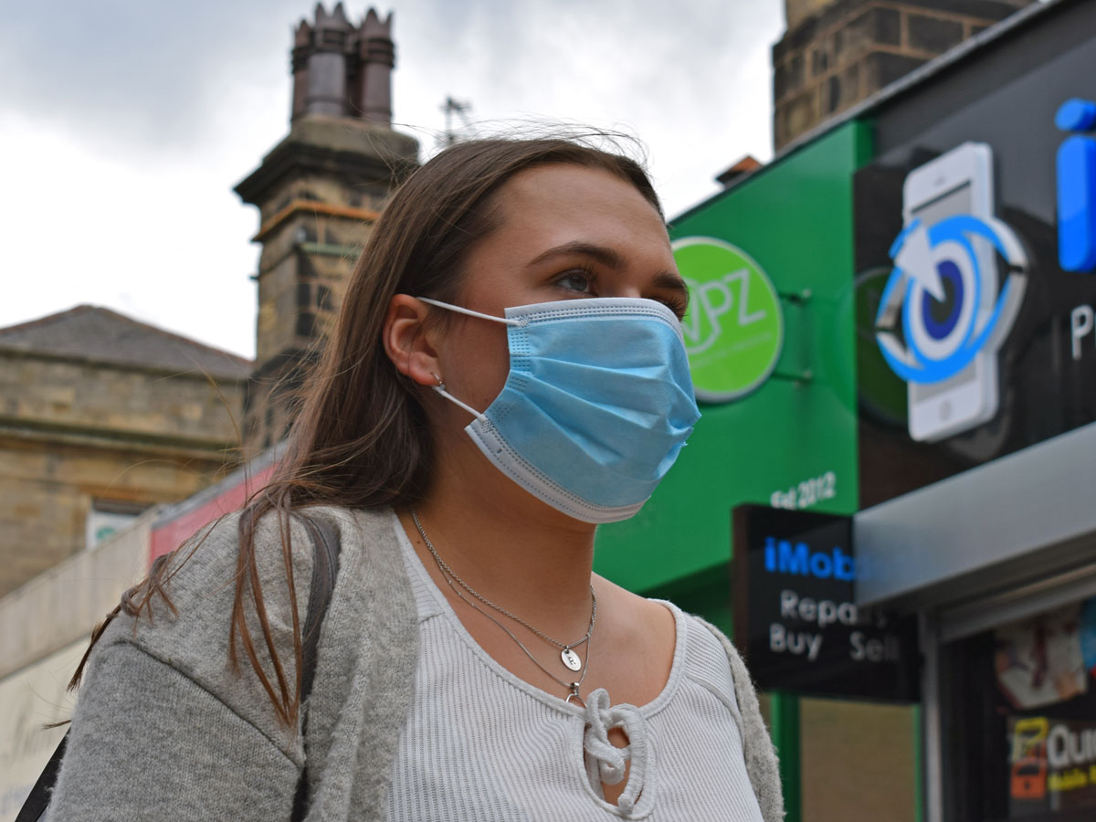 Woman in facemask in Harrogate