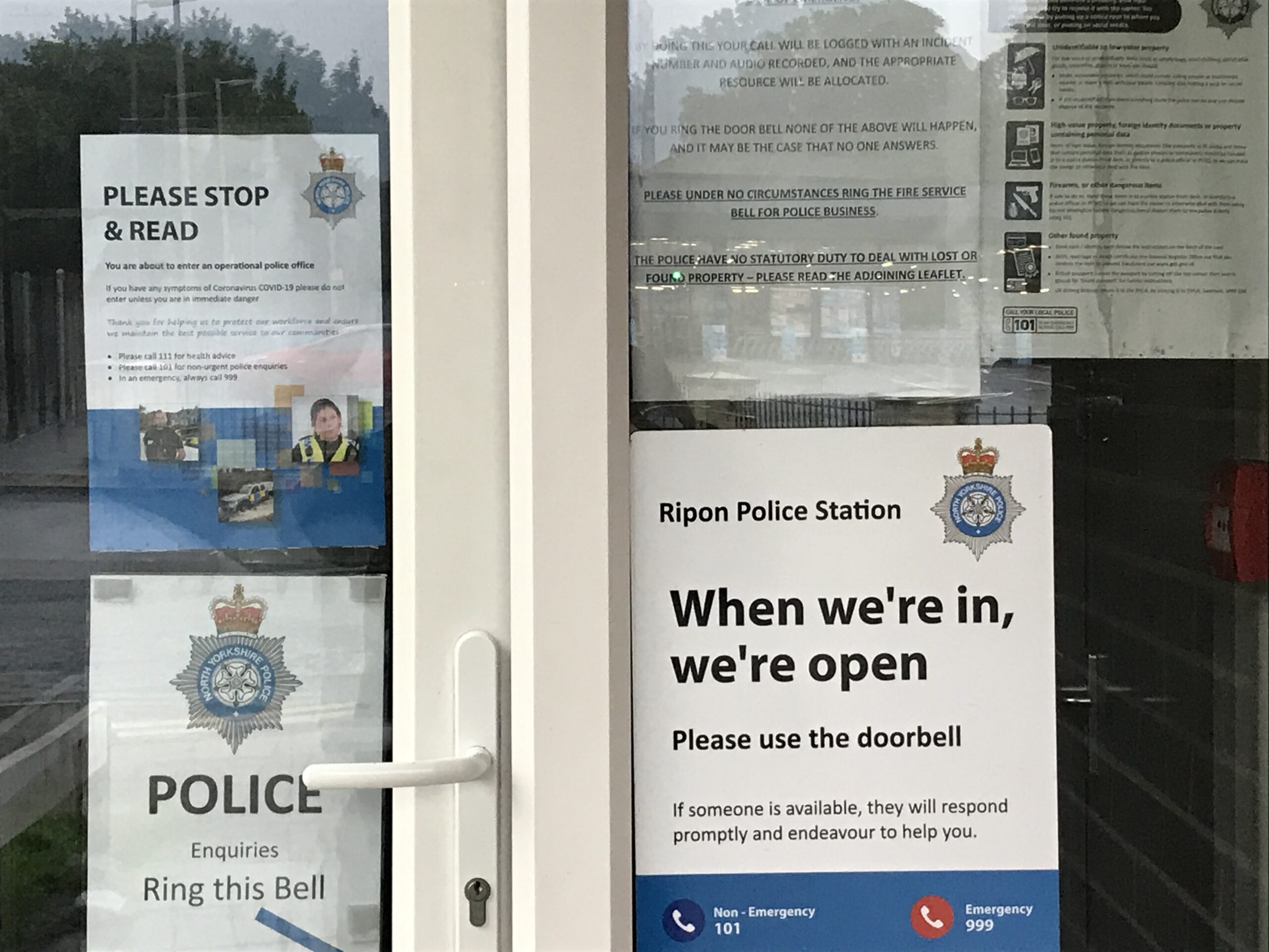 Photo of front door to Ripon Police and Fire Station
