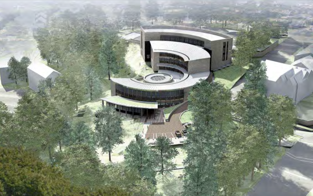 An architect's drawing of Harrogate's new civic centre