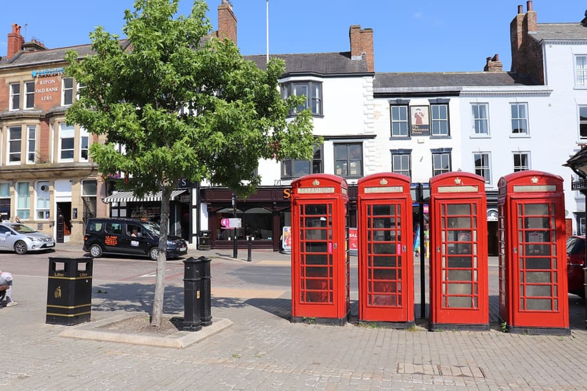 Red telephone boxes in Ripon