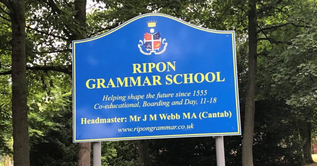 Ripon Grammar School sign