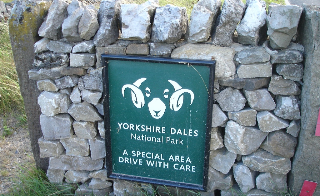 Yorkshire Dales, National Park sign.