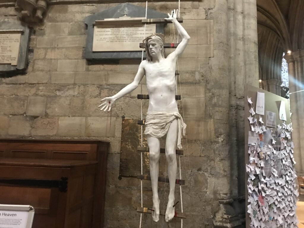 Photograph of a sculpture of Christ at Ripon Cathedral