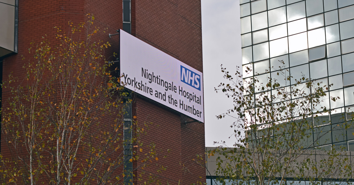 NHS Nightingale Hospital Yorkshire and Humber, based at Harrogate Convention Centre.