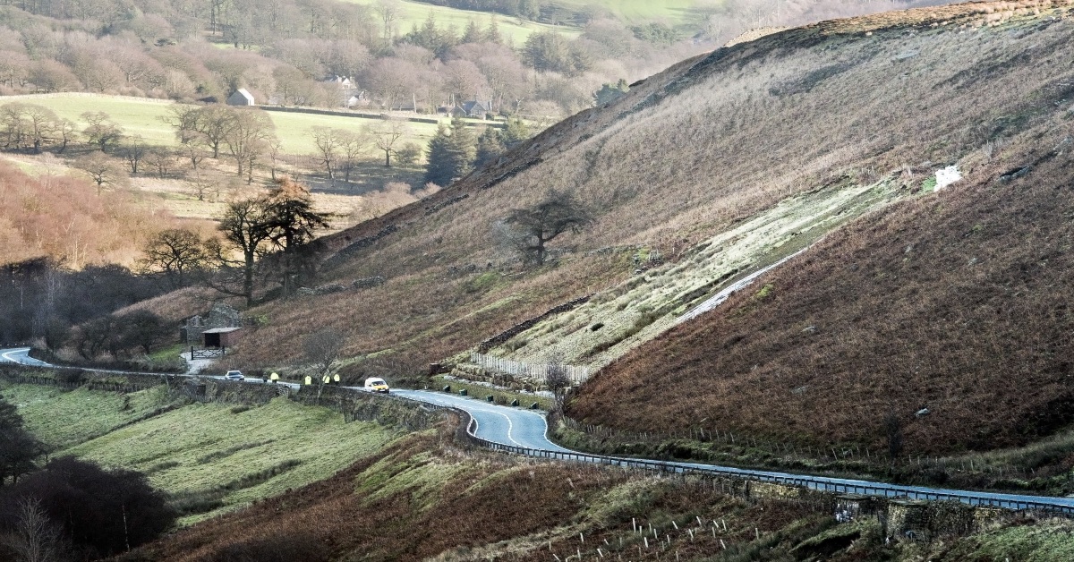The A59 at Kex Gill, which is to be realigned after historic problems with landslips.