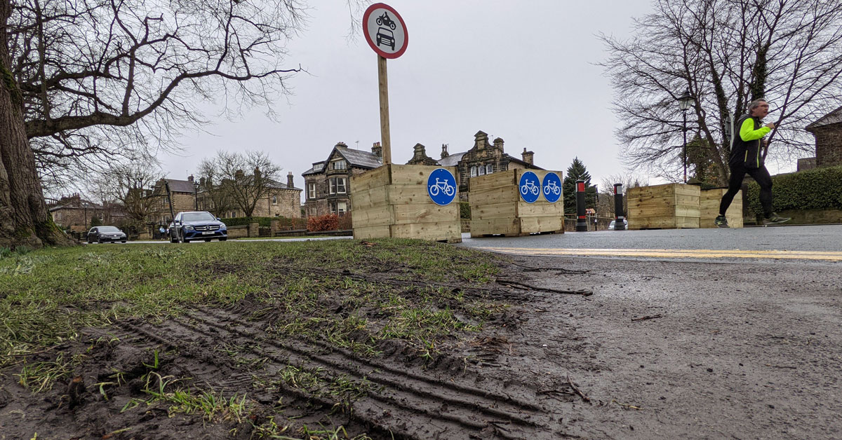 The planters on Beech Grove, Harrogate, which were put in place as part of the low traffic neighbourhood scheme.