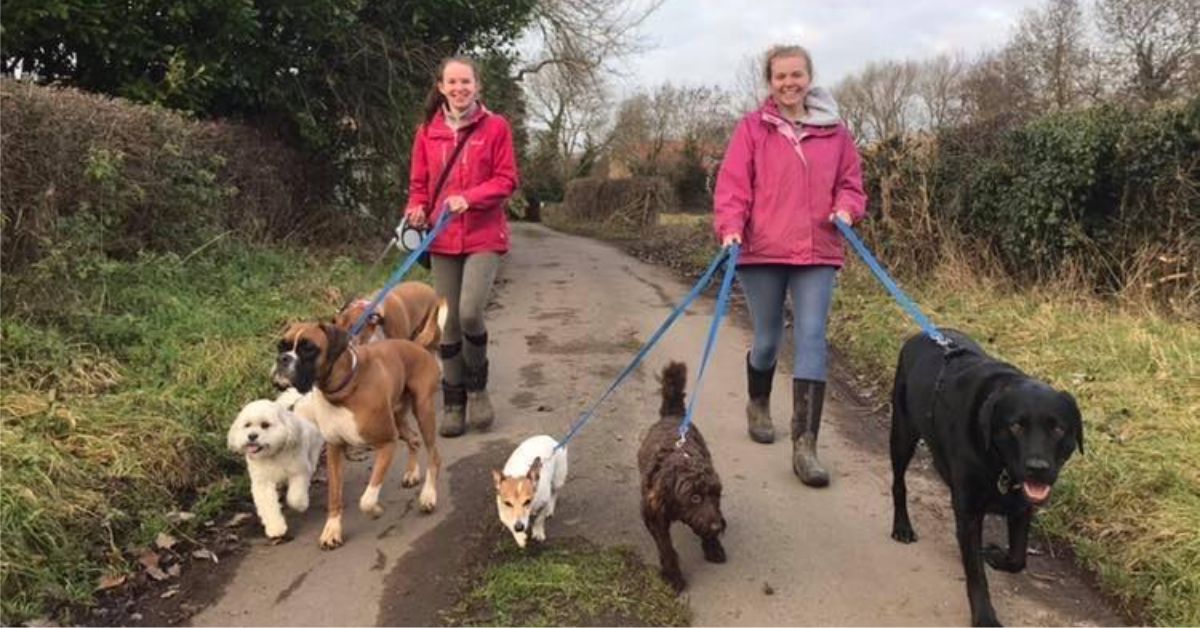 Hannah Philipson, left, of The Harrogate Dog Walking and Pet Care Company