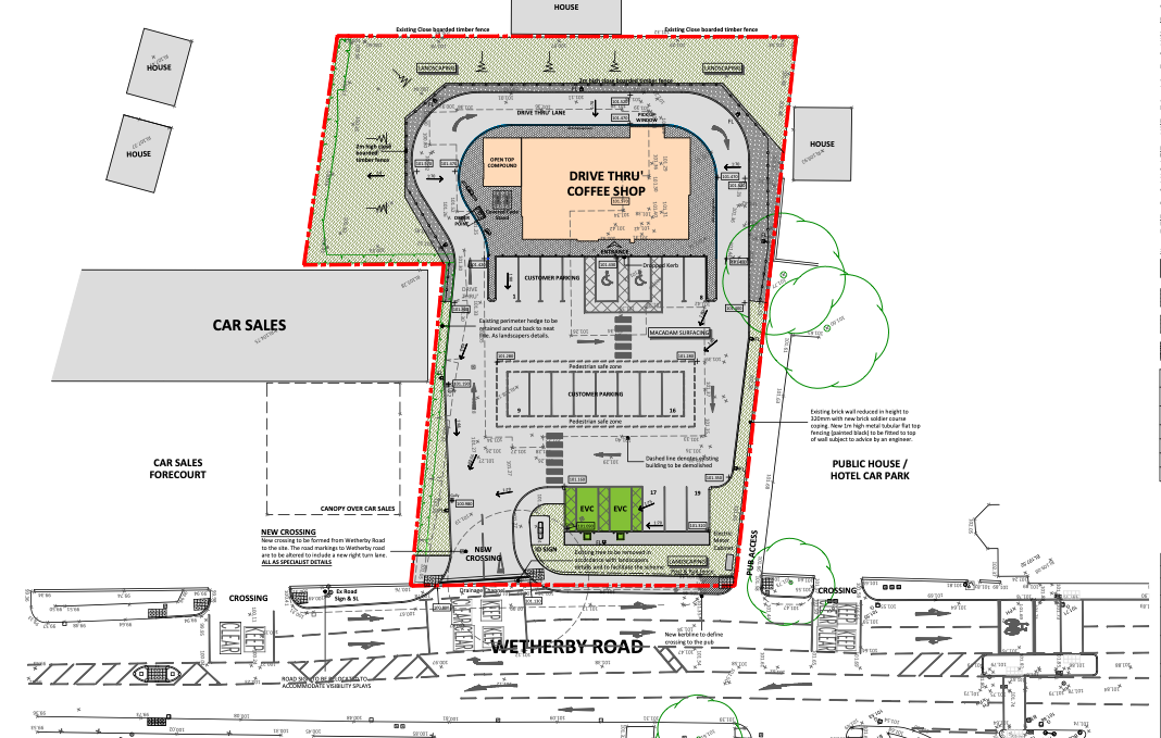 The layout of the proposed Starbucks on Wetherby Road