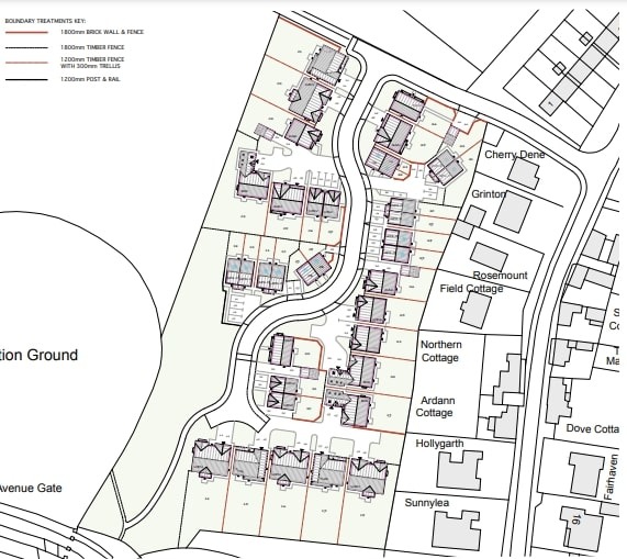 Layout for the 36 homes in Goldsborough.