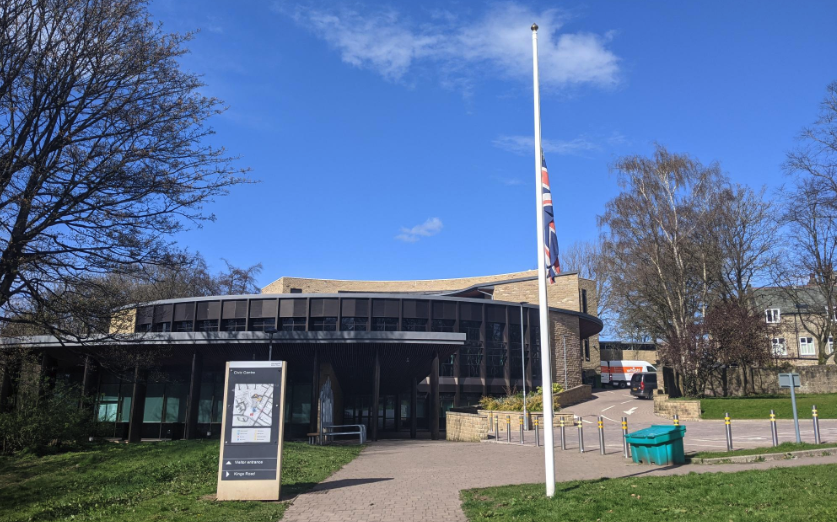 Harrogate Borough Council flies flag at half-mast.