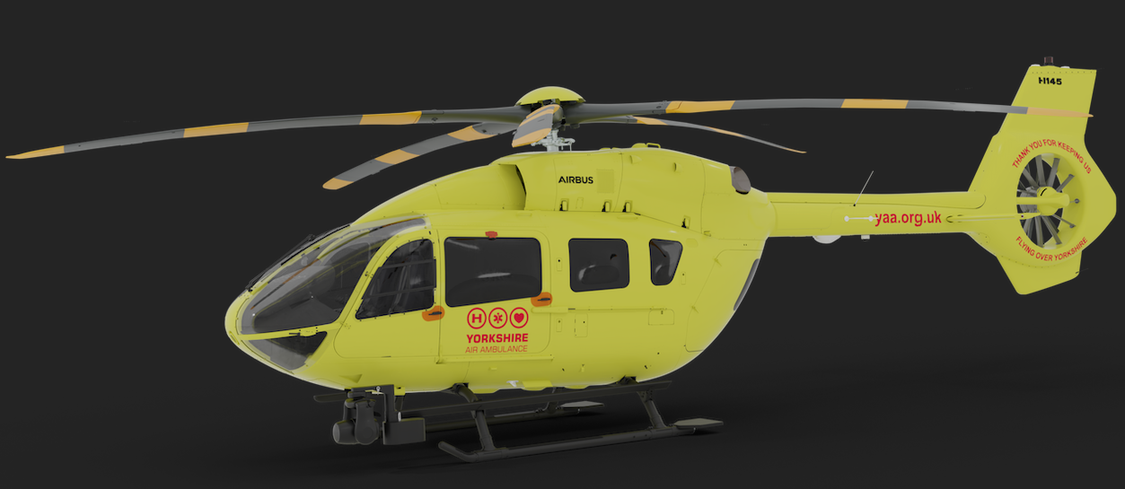 How the new Yorkshire Air Ambulance helicopters, the Airbus H145, would look.