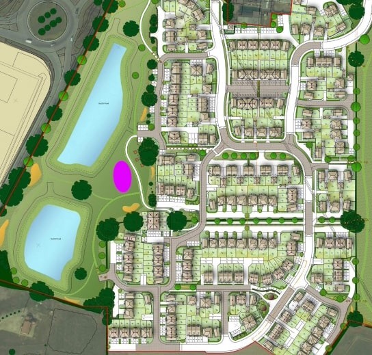 Site layout for the proposed 200 homes in Boroughbridge.