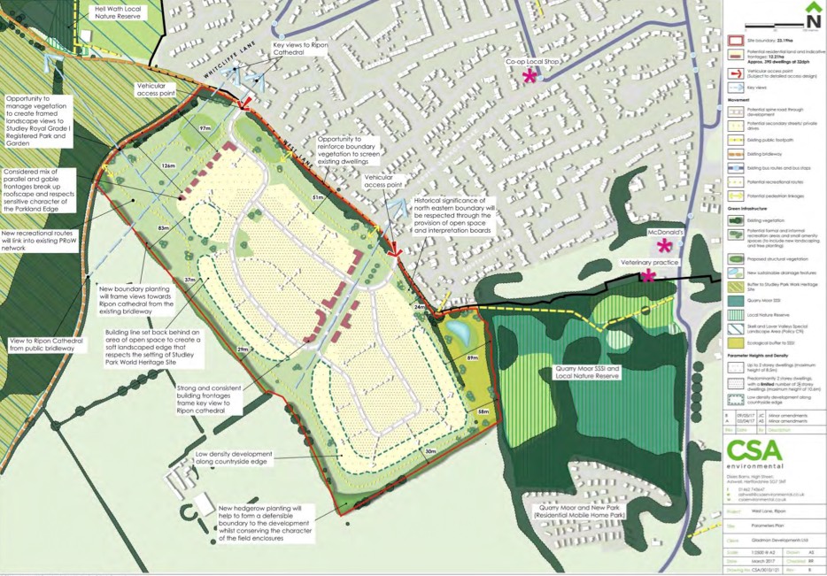 The site layout for the West Lane development, as submitted to