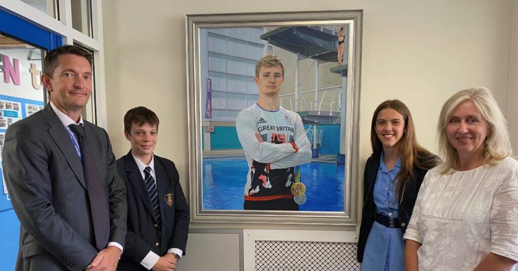 Photo of the portrait of Jack Laugher at Ripon Grammar School