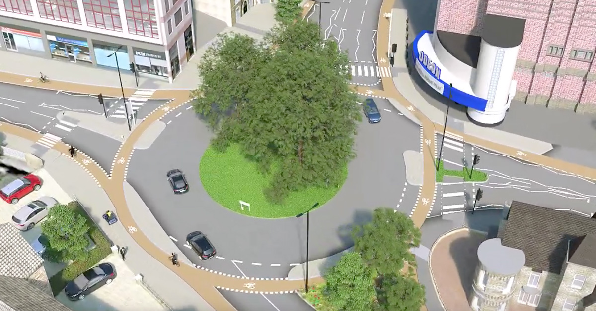 The proposals for a 'Dutch-style' roundabout near Harrogate's Odeon cinema.
