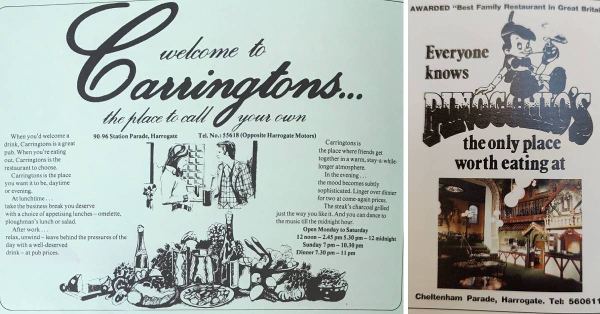 Carringtons and Pinocchio’s: Harrogate adverts from the 70s and 80s