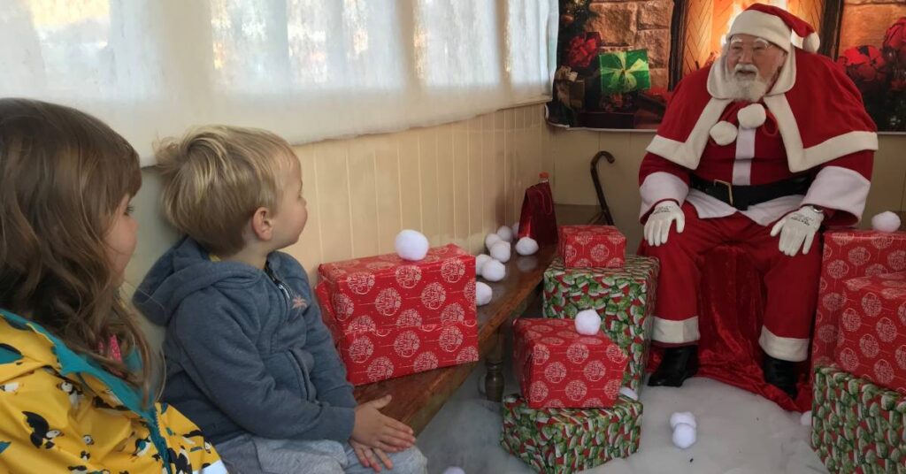Photo of Children meeting Santa