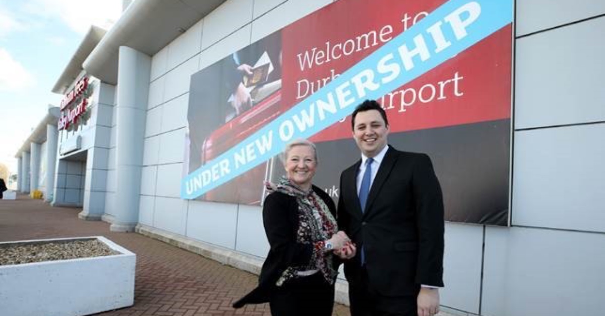 Conservative mayor of Tees Valley, Ben Houchen, outside Teeside International Airport. Picture: Tees Valley CA.