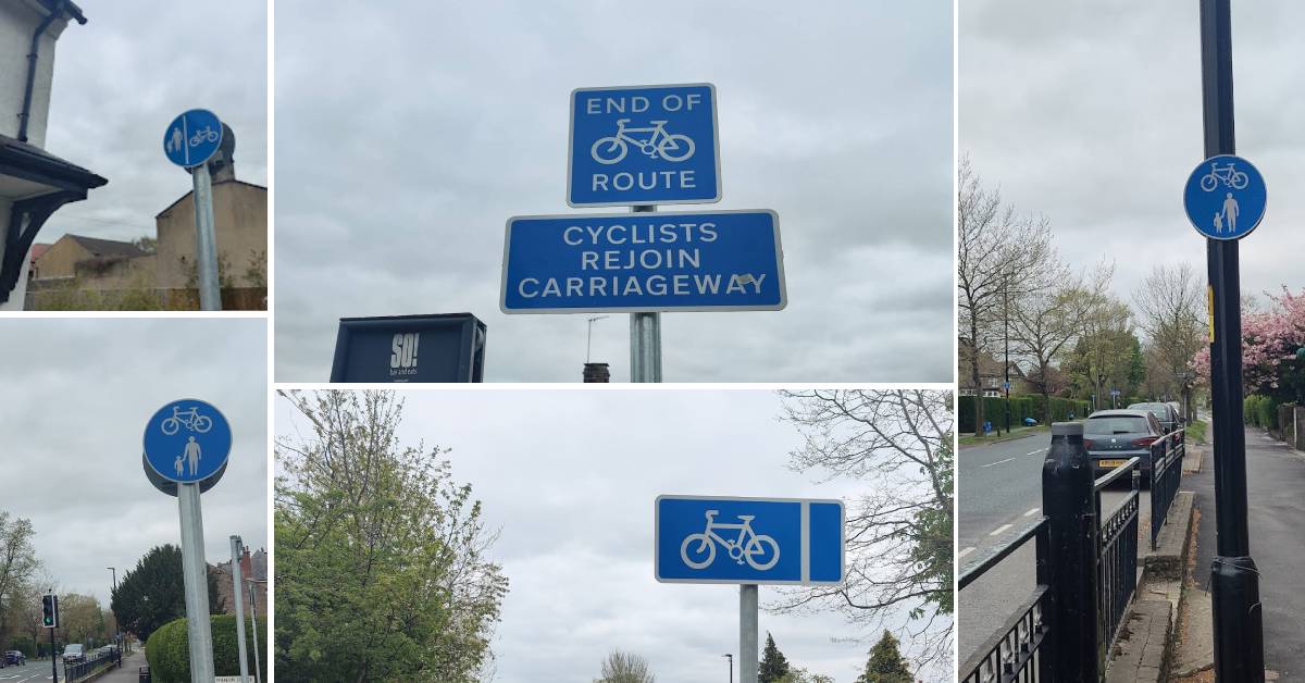 Calls to reduce ‘plethora’ of Otley Road cycle path signs