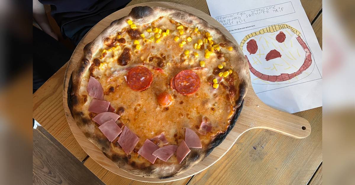 Five year old Harrogate boy wins competition with ‘happy pizza’ design