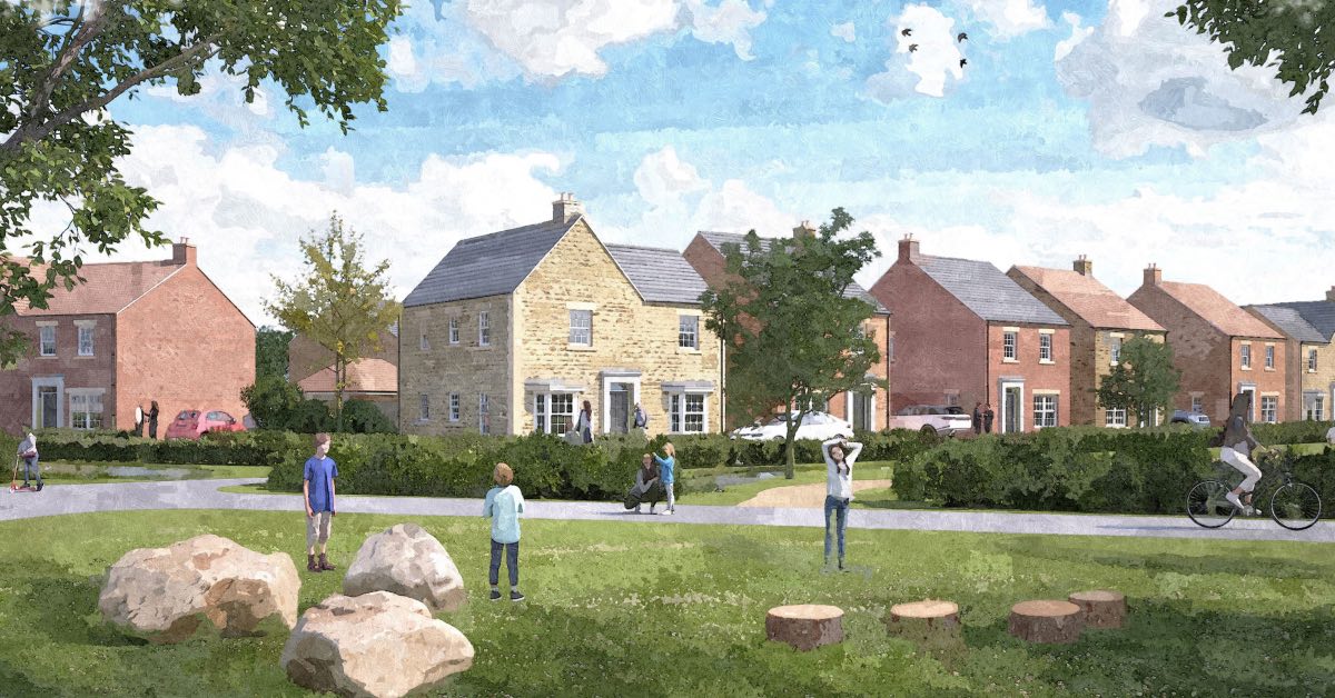 An artists' impression of the new homes at Bluecoat Wood in Harrogate.
