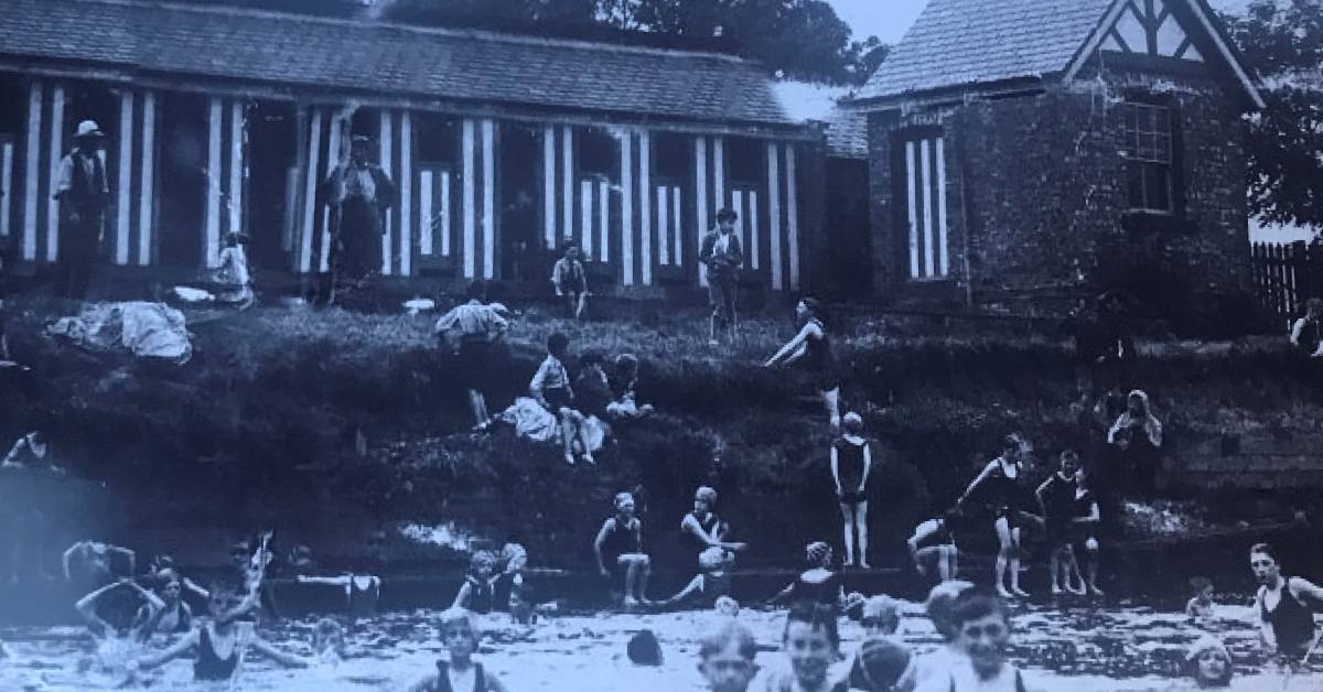 Learning to swim in Ripon's river Ure in the 1930s