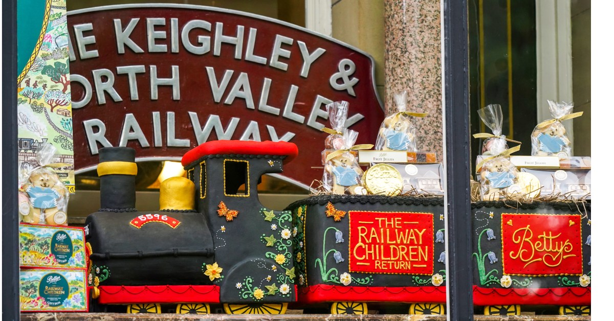 Bettys celebrates new Railway Children movie with steam train display