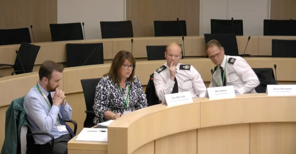 Zoe Metcalfe (centre), North Yorkshire Police, Fire and Crime Commissioner.