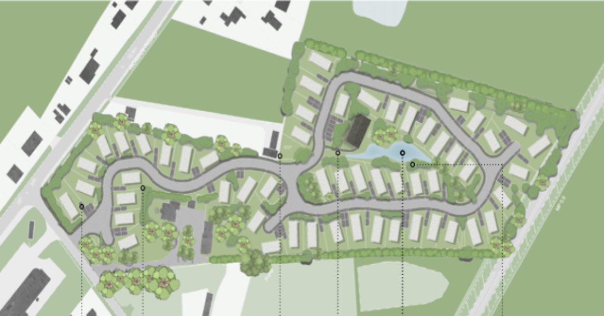 Layout for the retirement homes in Kirk Hammerton.