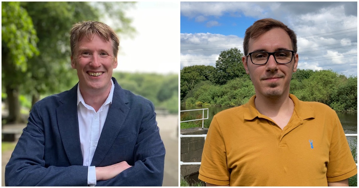 Liberal Democrat prospective Parliamentary candidates Matt Walker, left, and Tom Gordon