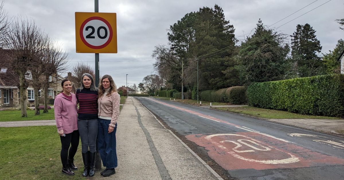 Vicki Evans, Hazel Peacock and Jenny Marks are campaigning for road safety improvements on Pannal Ash Road and elsewhere