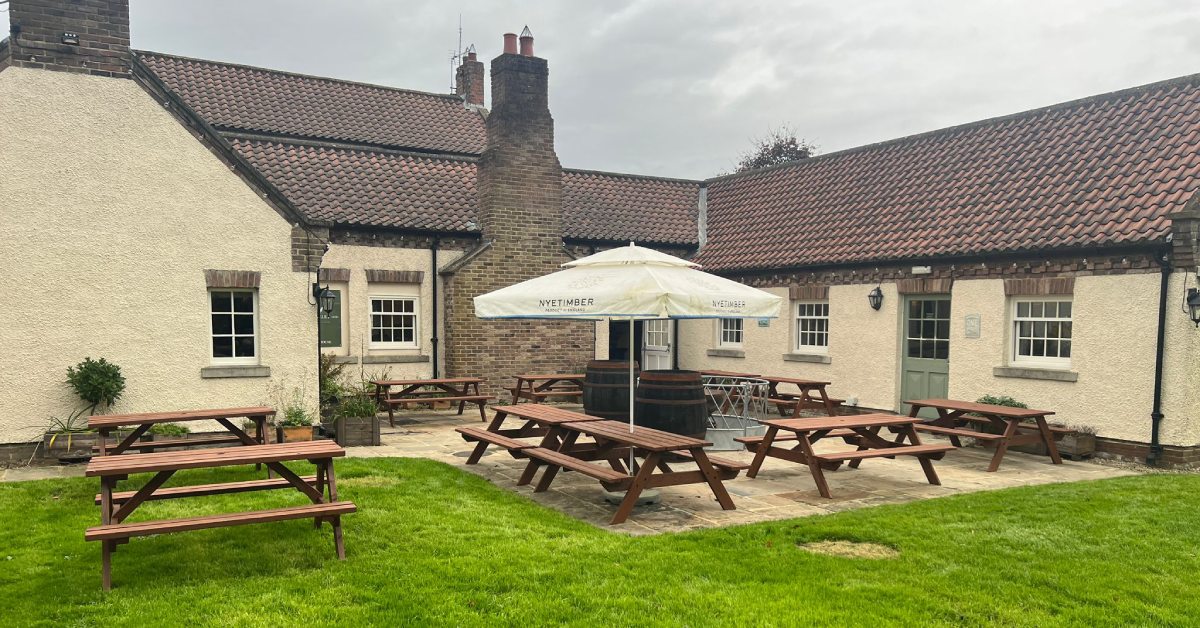 Photo of the beer garden of The Staveley Arms at North Stainley.