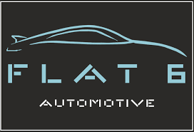 The logo of Boroughbridge-based motor garage Flat 6 Automotive.