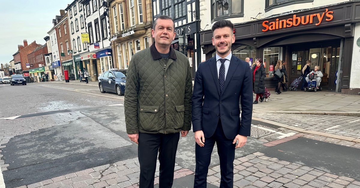 Cllr Andrew Williams, left, and Cllr Keane Duncan in Ripon’s Market Place.