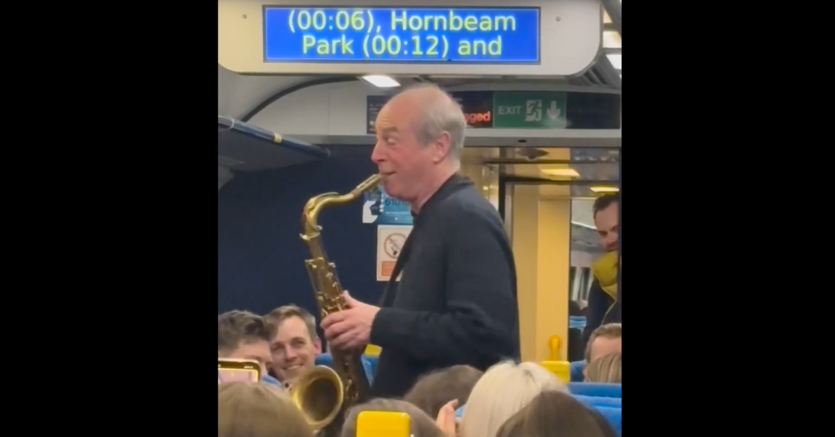 Sax player goes viral after performance on Harrogate train