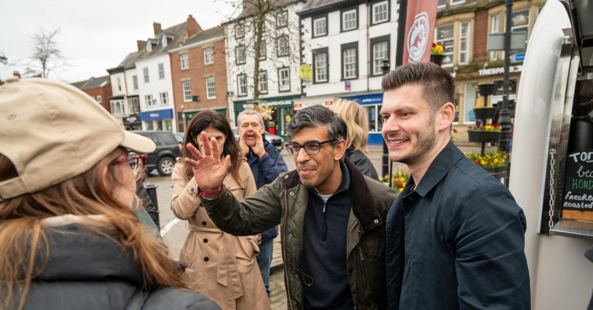 Keane Duncan, with Prime Minister RIshi Sunak in Ripon earlier this month.